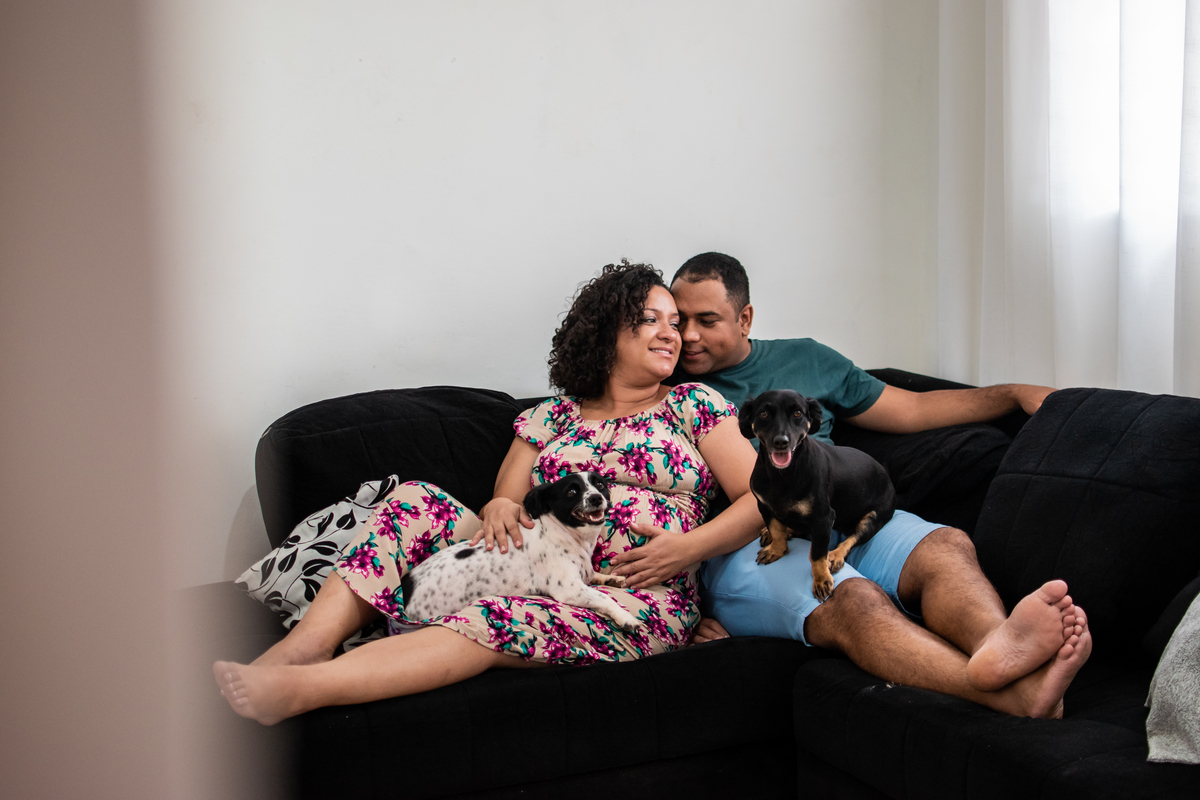 ensaio de gestante em casa 