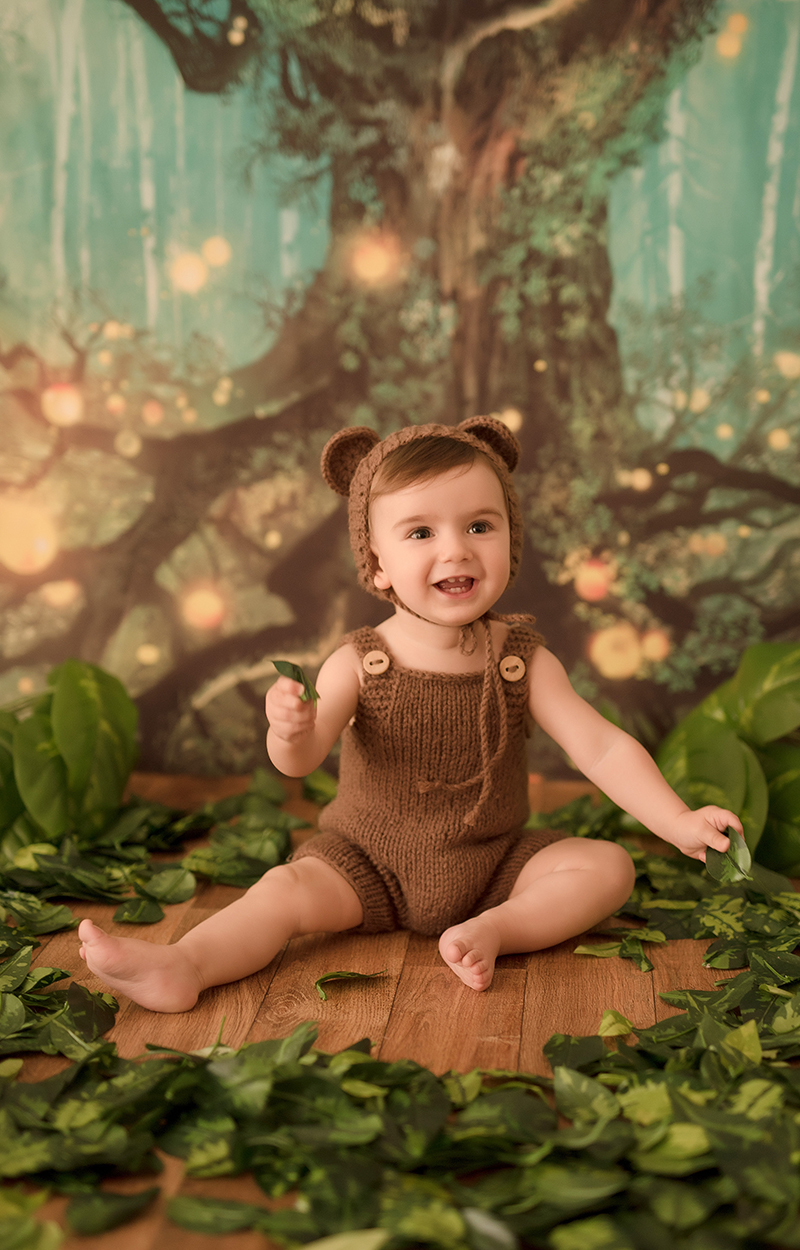 foto de bebe em caxias do sul fotografa morgana perini bebe sorrindo com orelhas de urso