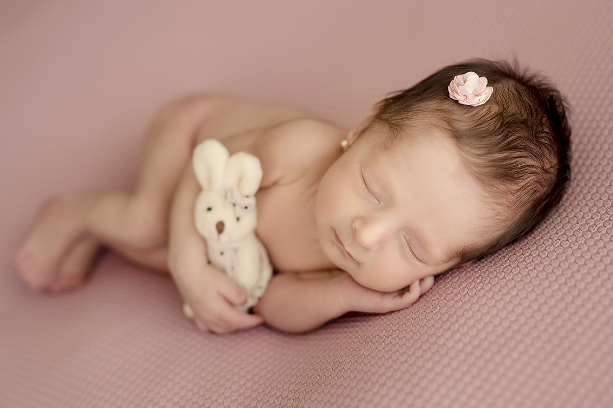 foto newborn em caxias do sul fotografa morgana perini  menina com coelho