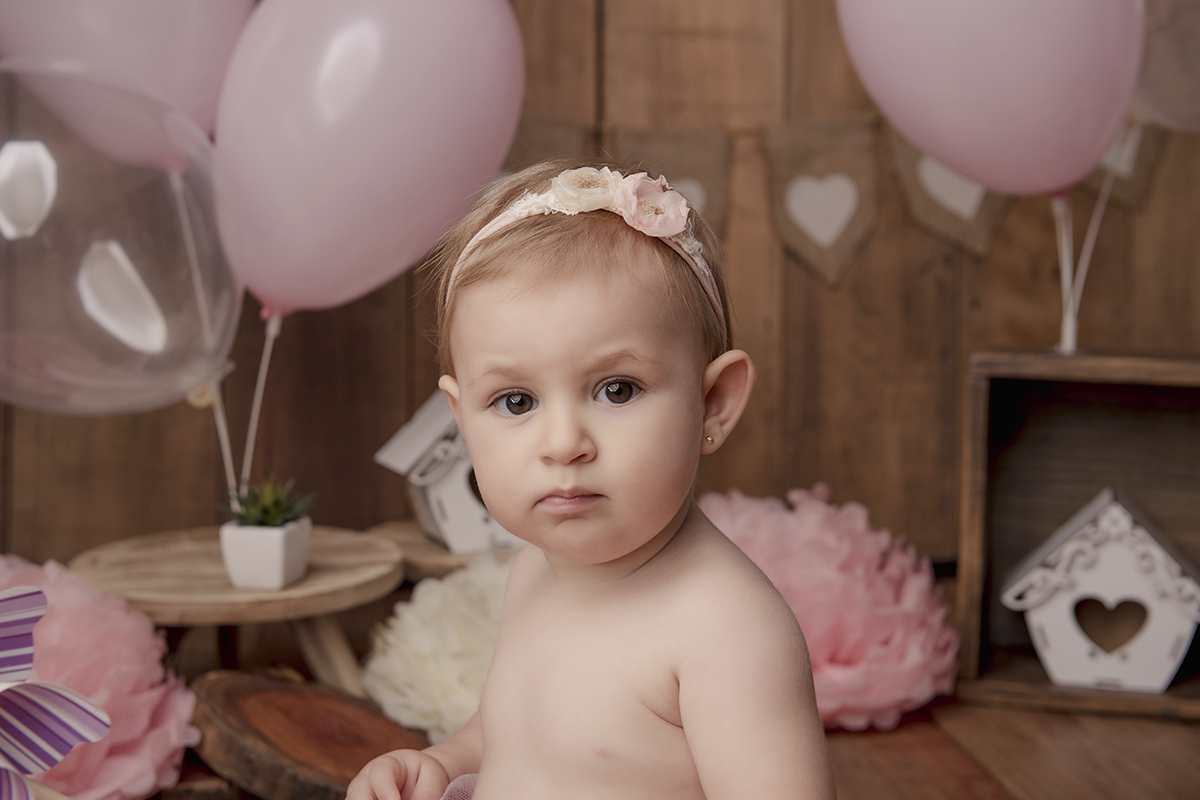 Foto de bebe em caxias do sul fotografa morgana perini bebe rosa baloes