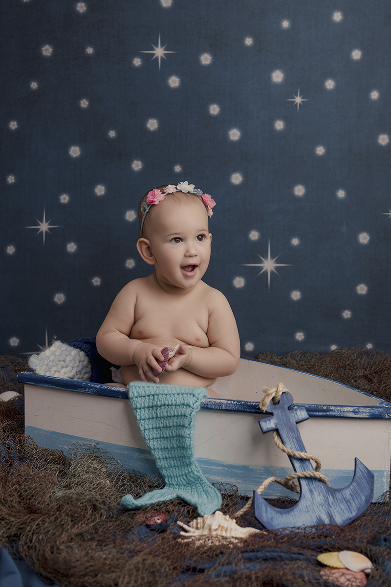 Foto de bebe em caxias do sul fotografa morgana perini sereia azul calda