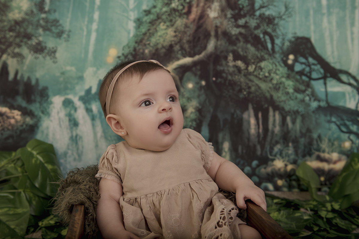 Foto de bebe em caxias do sul fotografa morgana perini bebe na floresta cenario