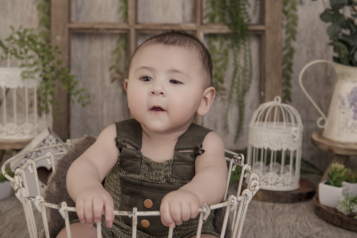 Foto de bebe em caxias do sul fotografa morgana perini bebe sentado em cesta 