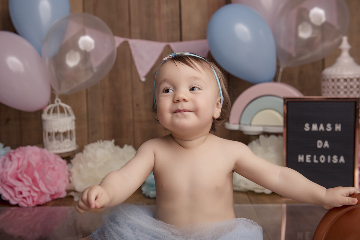 Foto de smash em caxias do sul fotografa morgana perini menina azul e rosa bolo