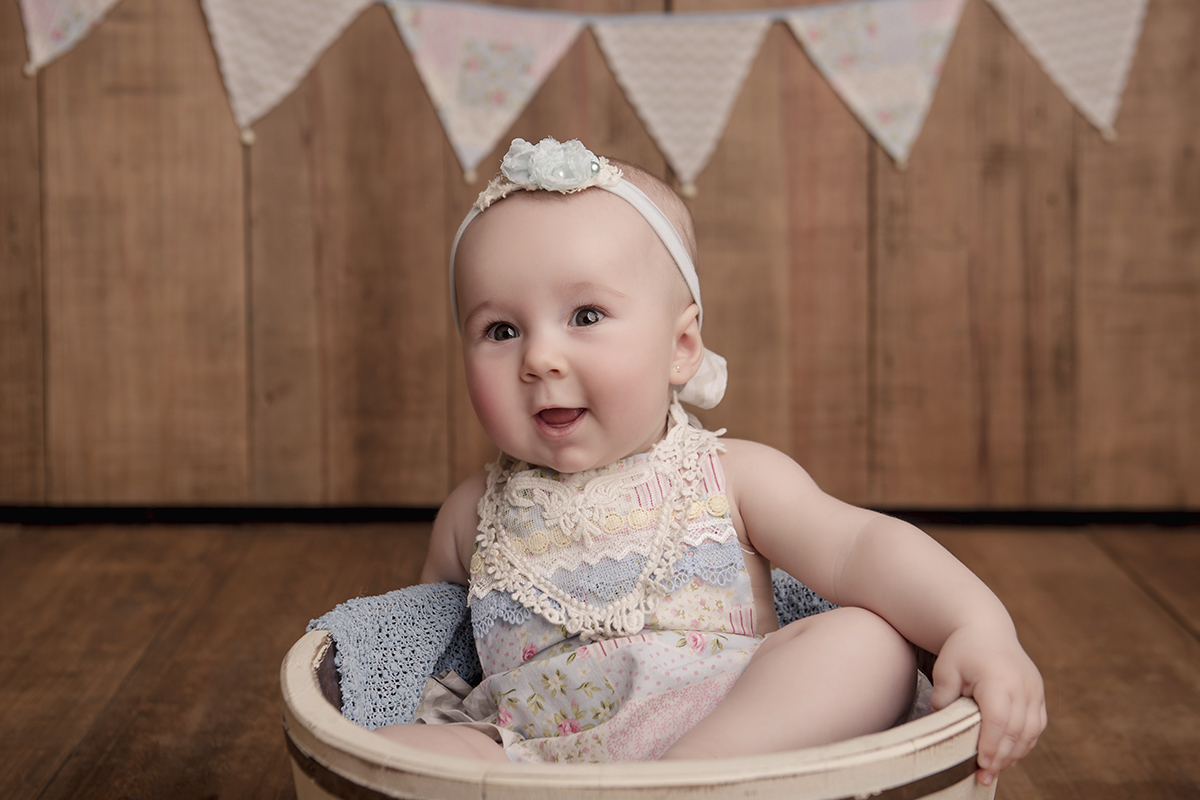 Foto de bebe em caxias do sul fotografa morgana perini bebe vestido azul e rosa bebe