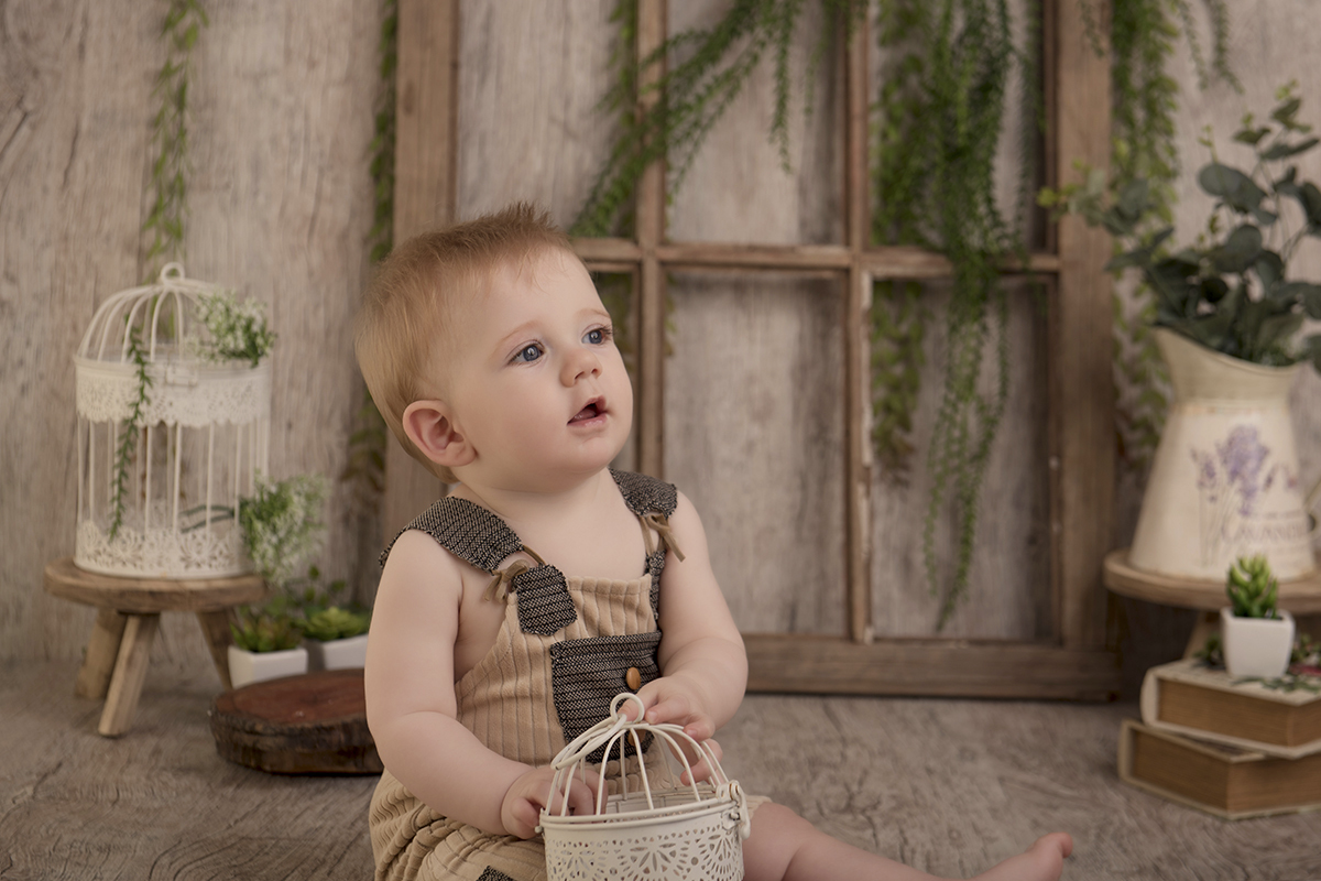 bebe brincando com gaiola