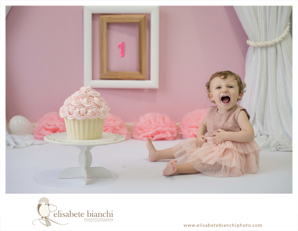 Smash the Cake ensaio 1 ano do bebê fotografia acompanhamento 12 meses Caxias do Sul destruindo bolo