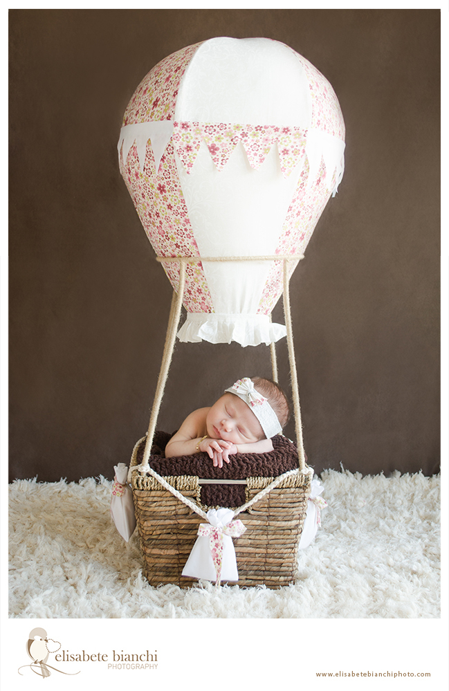 Sessão newborn com gatos ensaio fotográfico recém-nascido no domicílio em casa Caxias do Sul balão