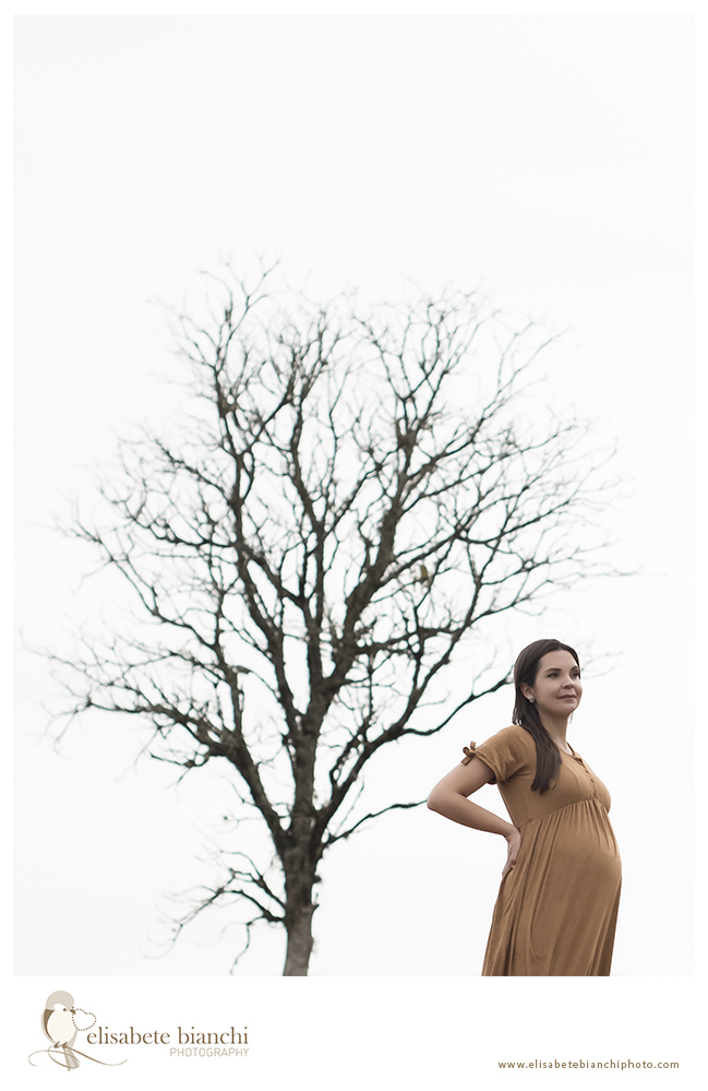 Ensaio gestante entre pessegueiros e ameixeiras sessão fotográfica externa museu imigração italiana Caxias do Sul