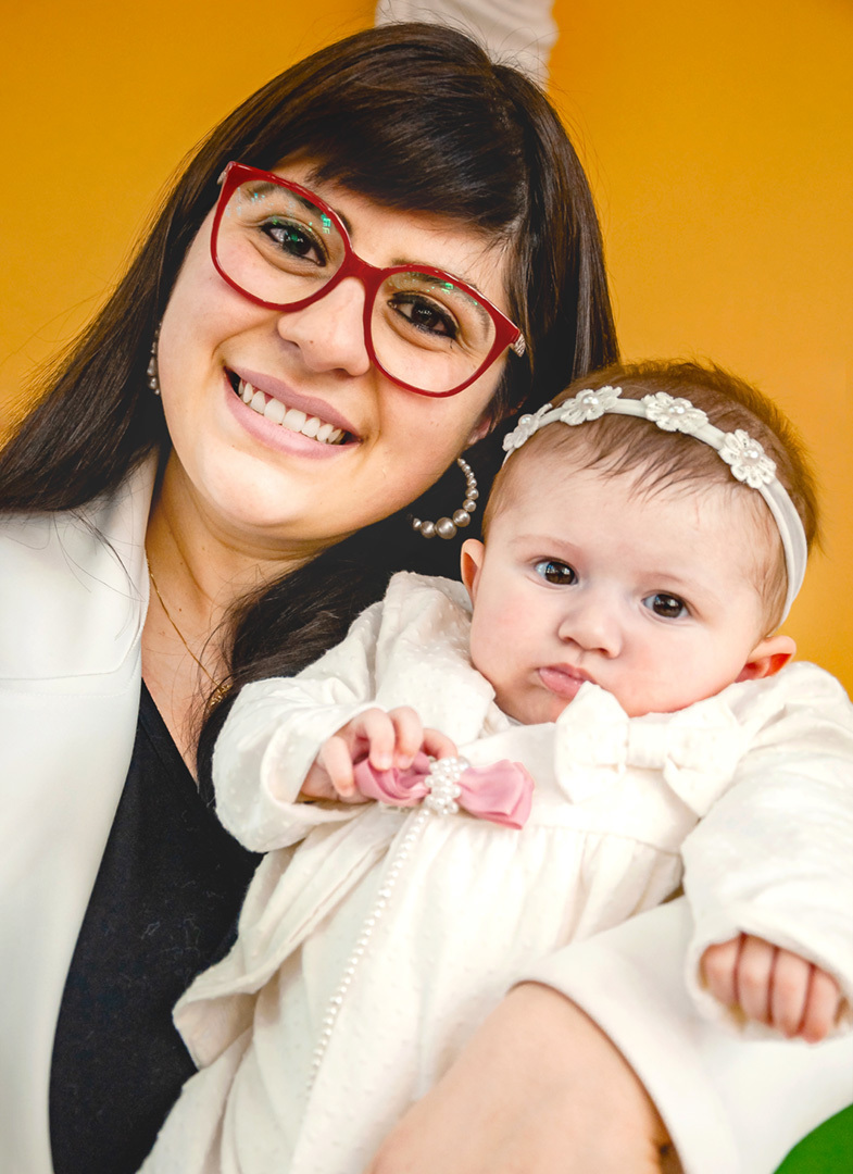 Mamãe Fran em batismo de Heloísa