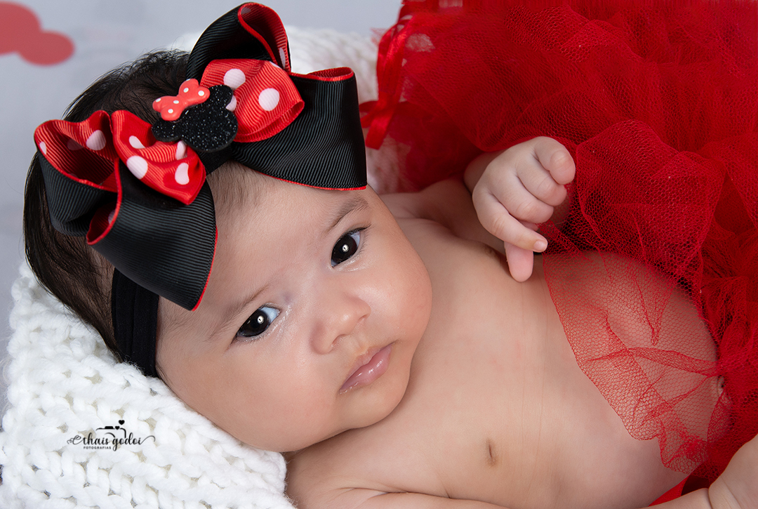 ensaio bebê 2 meses, ensaio minnie