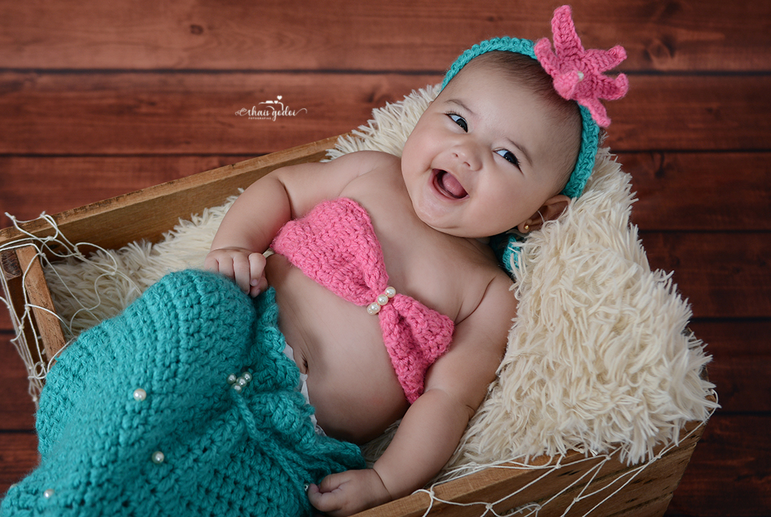 ensaio bebê 4 meses, ensaio bebê sereia