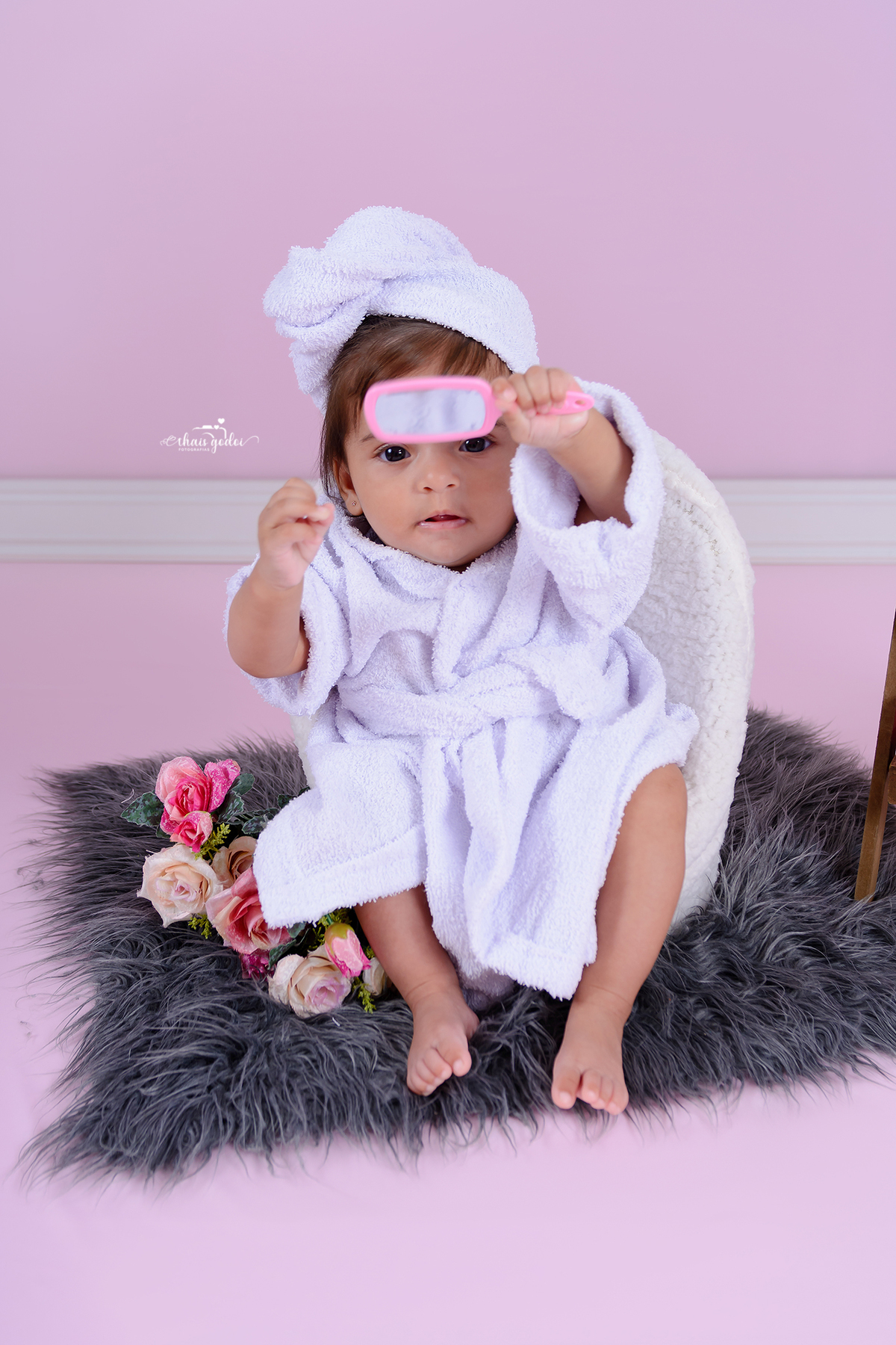 acompanheamento bebê menina 5 meses, ensaio fotográfico dia de beleza