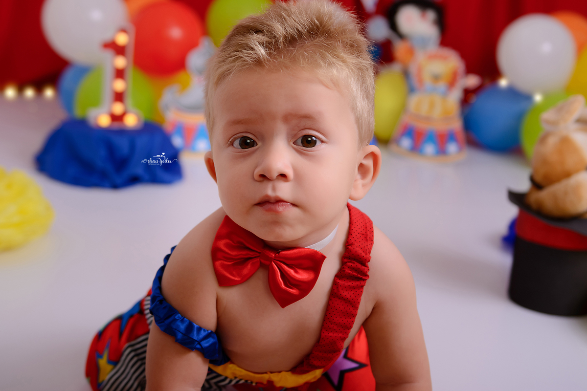 smash the cake, ensaio de 1 ano, ensaio circo, mesversário