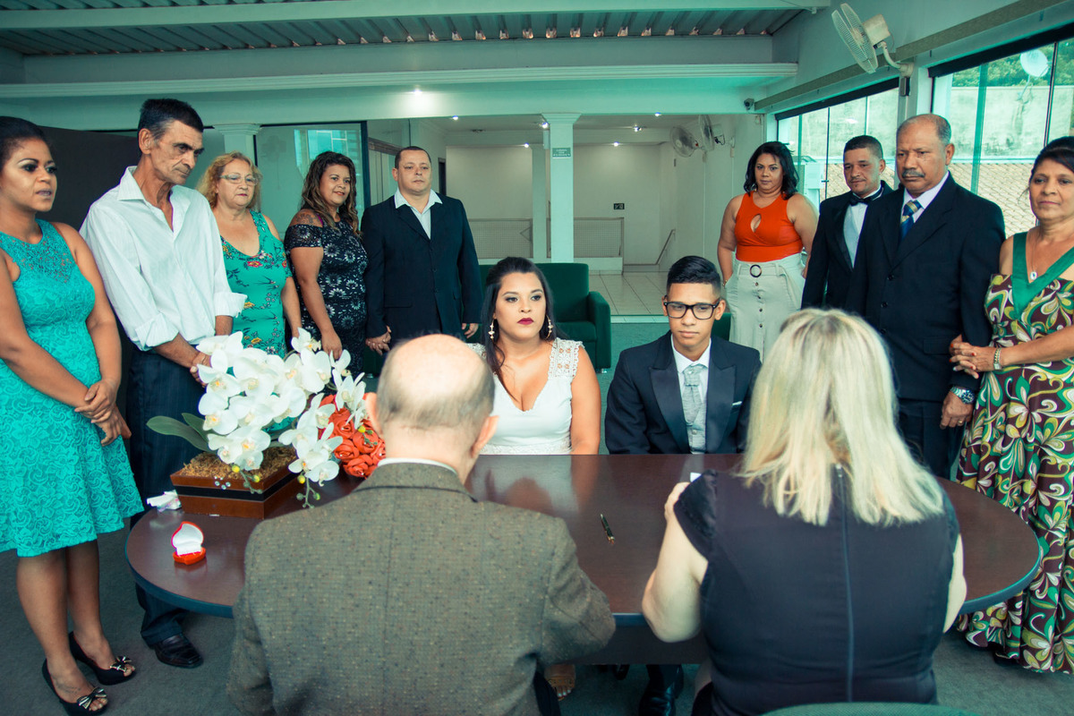 toda a família em casamento cartório
