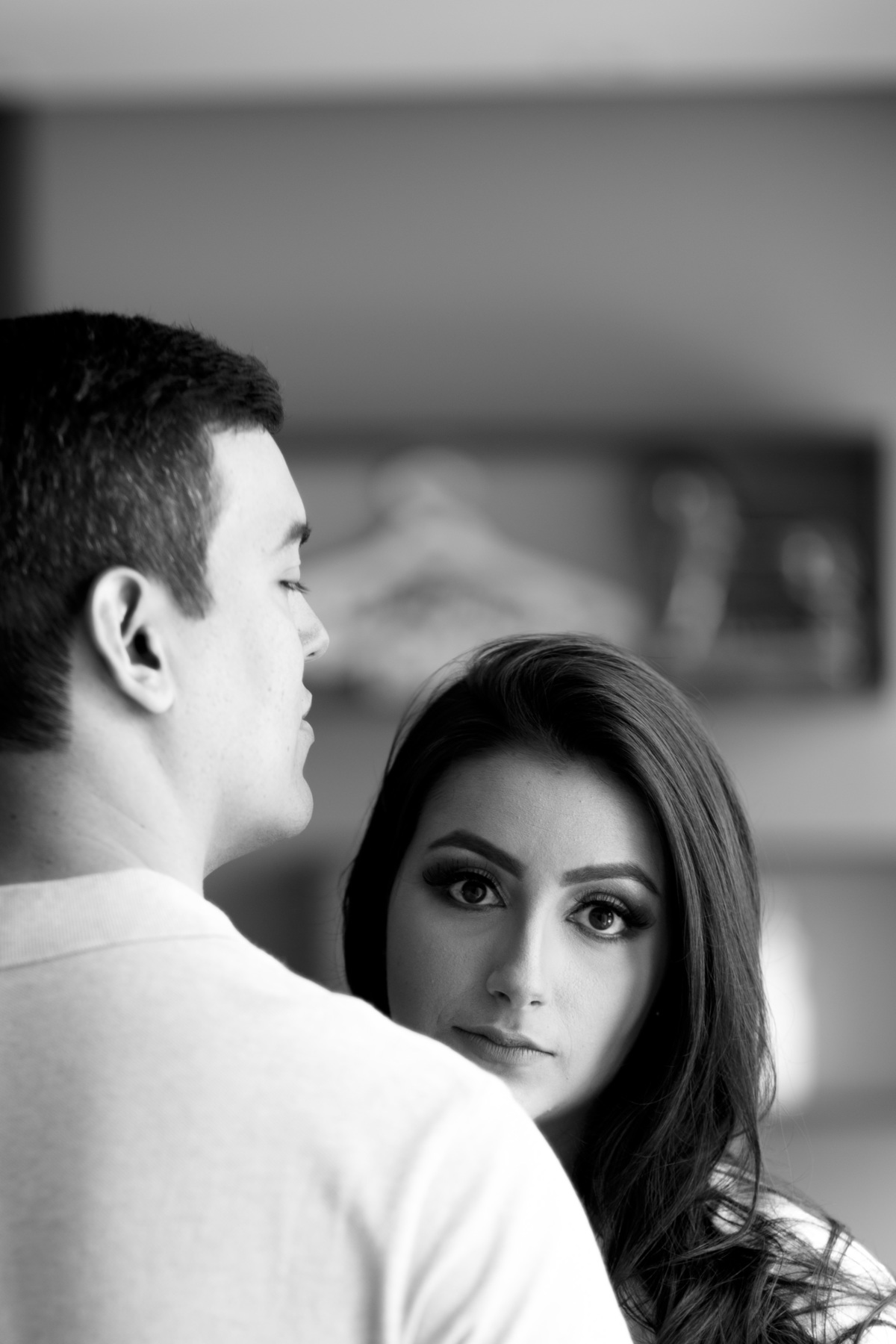 noivos em preto e branco