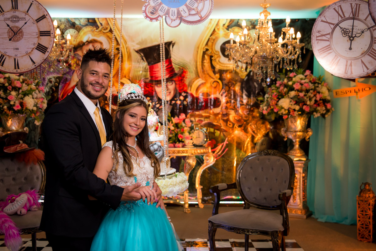 pose de pai e filha em festa de 15 anos