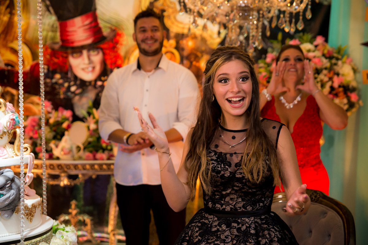 debutante surpresa com a festa
