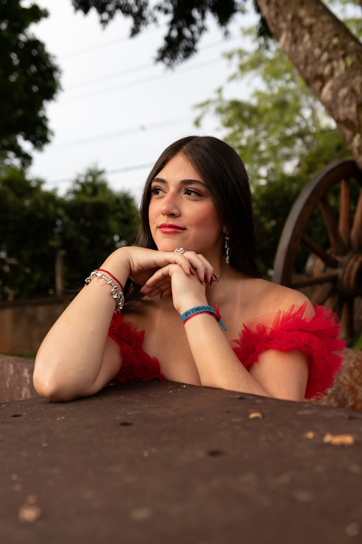 Inspiração Ensaio de 15 Anos em Mococa: Vestido Vermelho e Máscara
