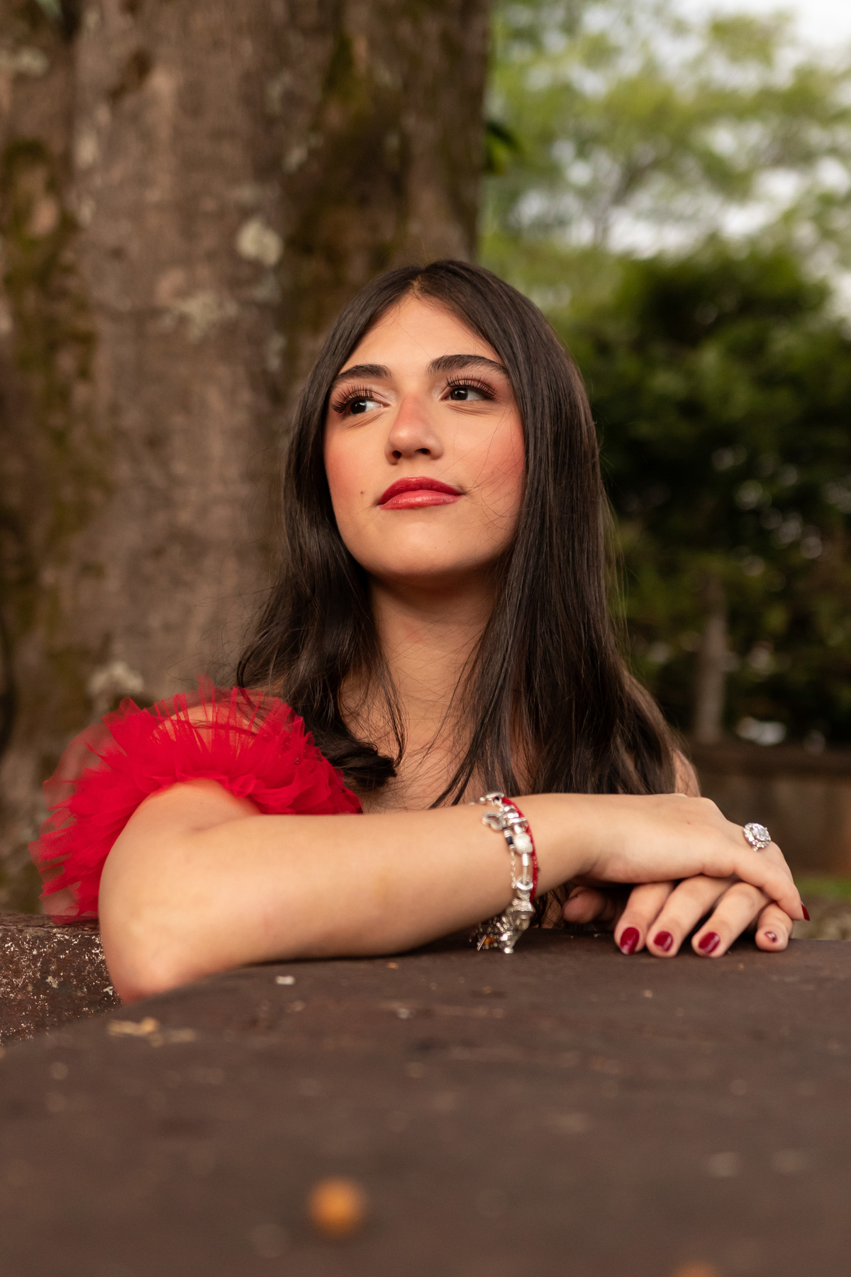 Inspiração Ensaio de 15 Anos em Mococa: Vestido Vermelho e Máscara