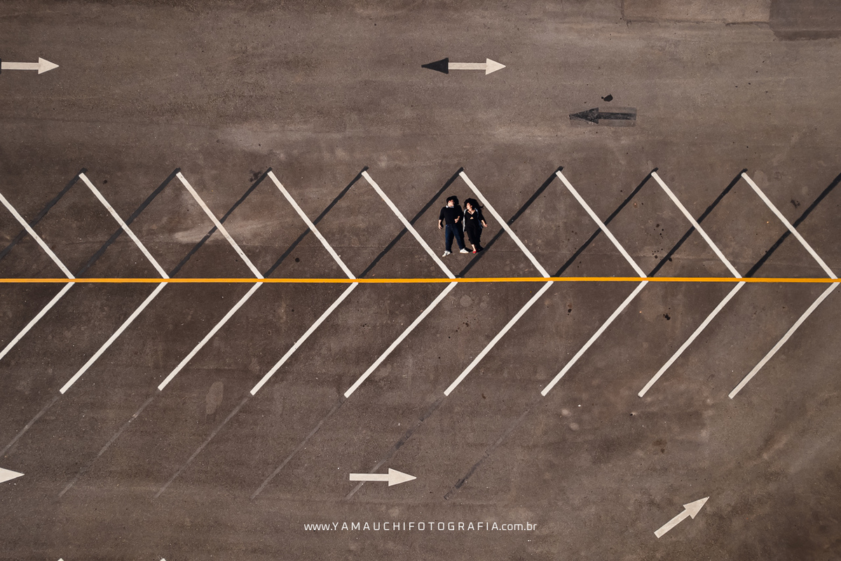 Foto de drone para ensaio de casal em SP
