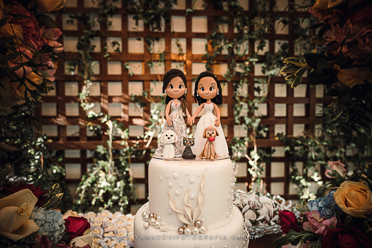 Topo do bolo para casamento gay
