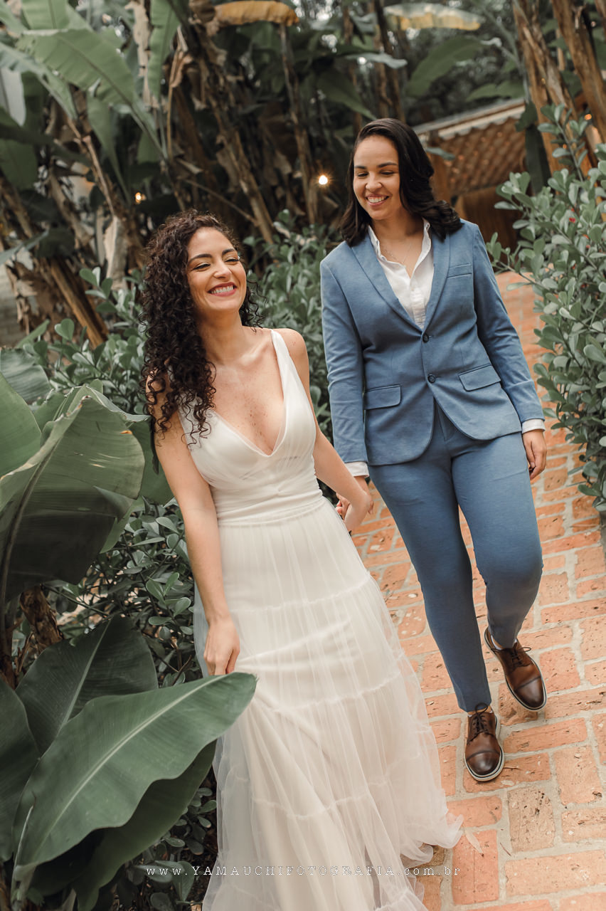 retrato das noiva no casamento das mulheres