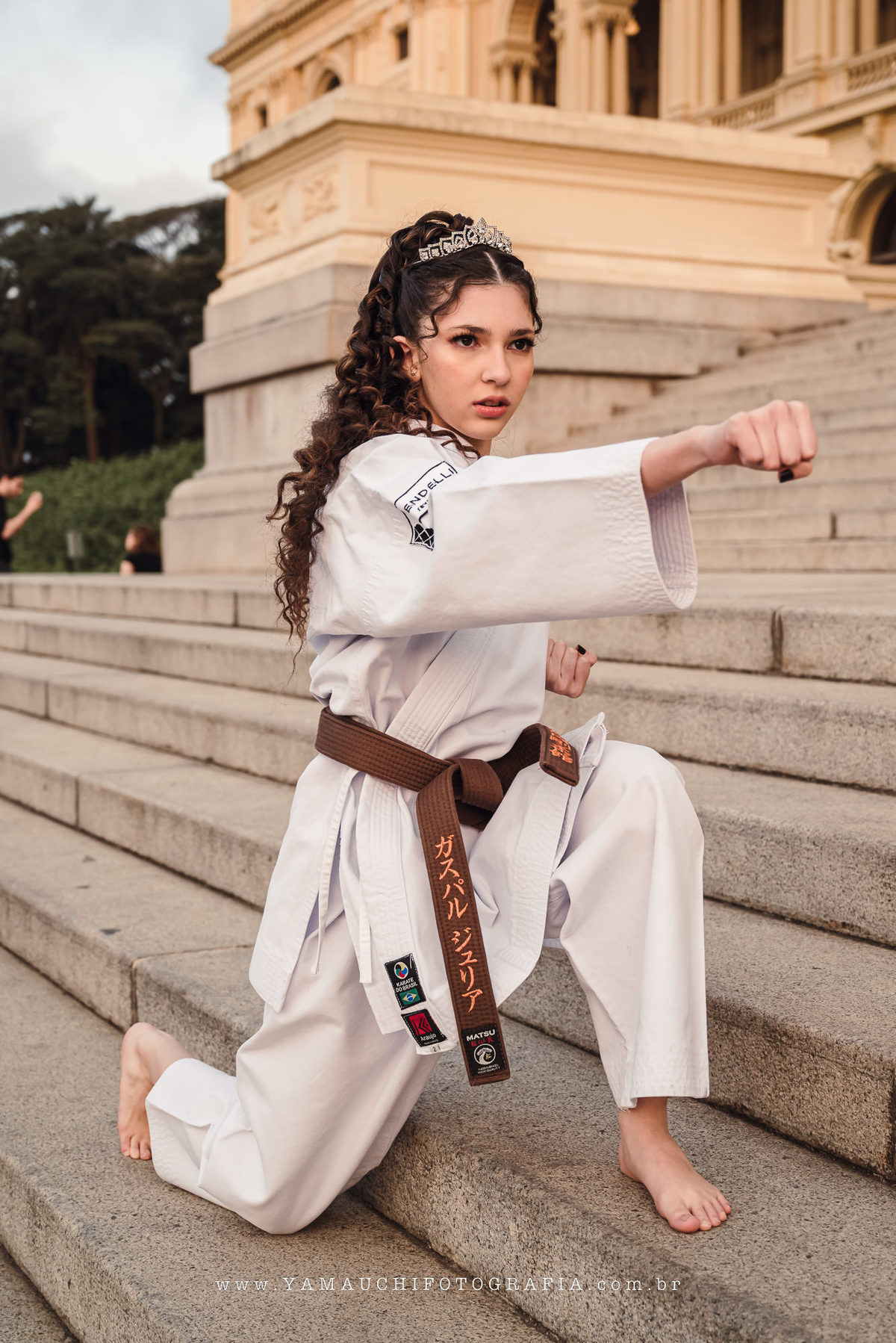 fotografia de ensaio de 15 anos com karate 