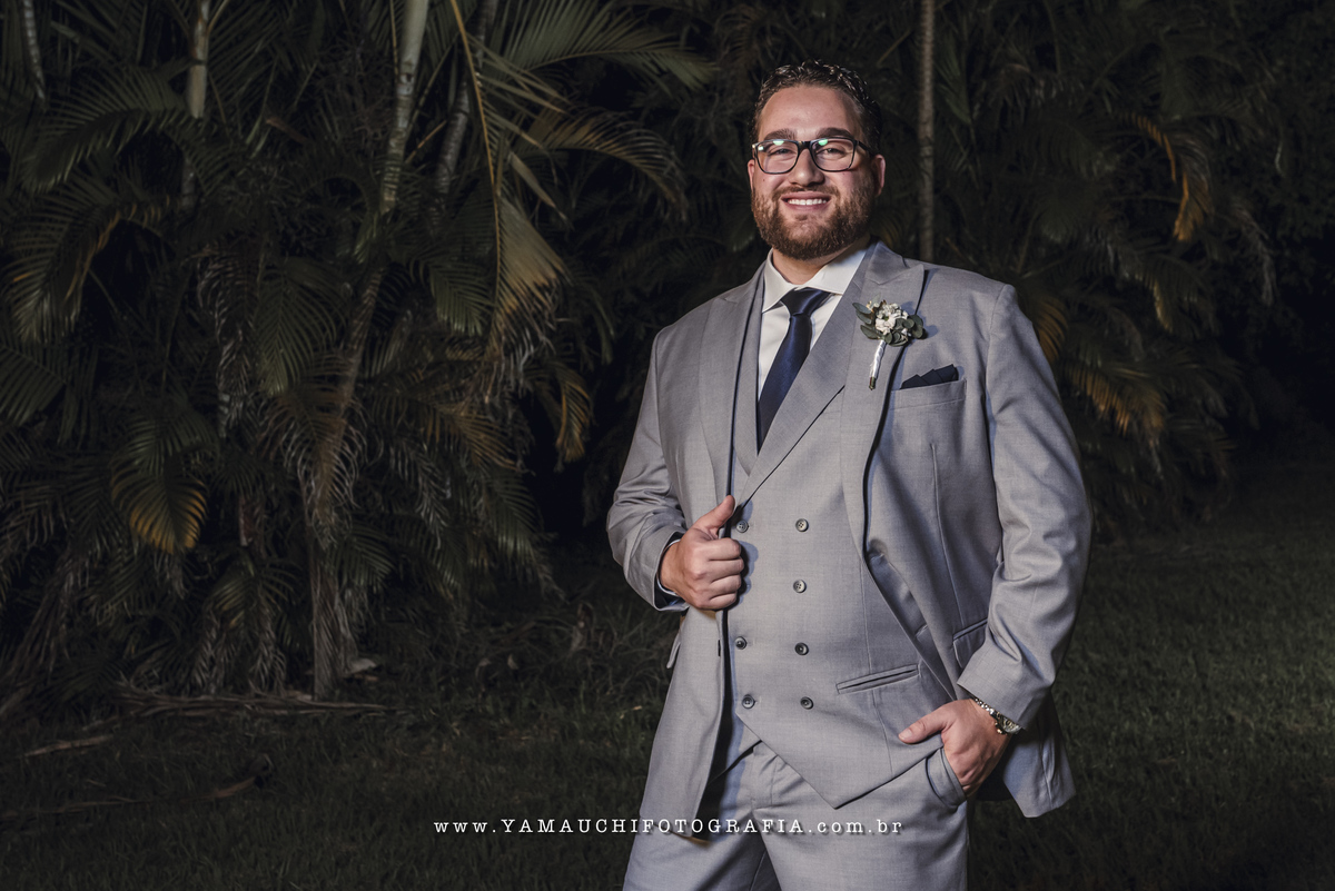 Retrato do noivo no casamento