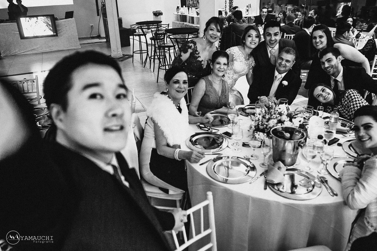 selfie no casamento com a galera