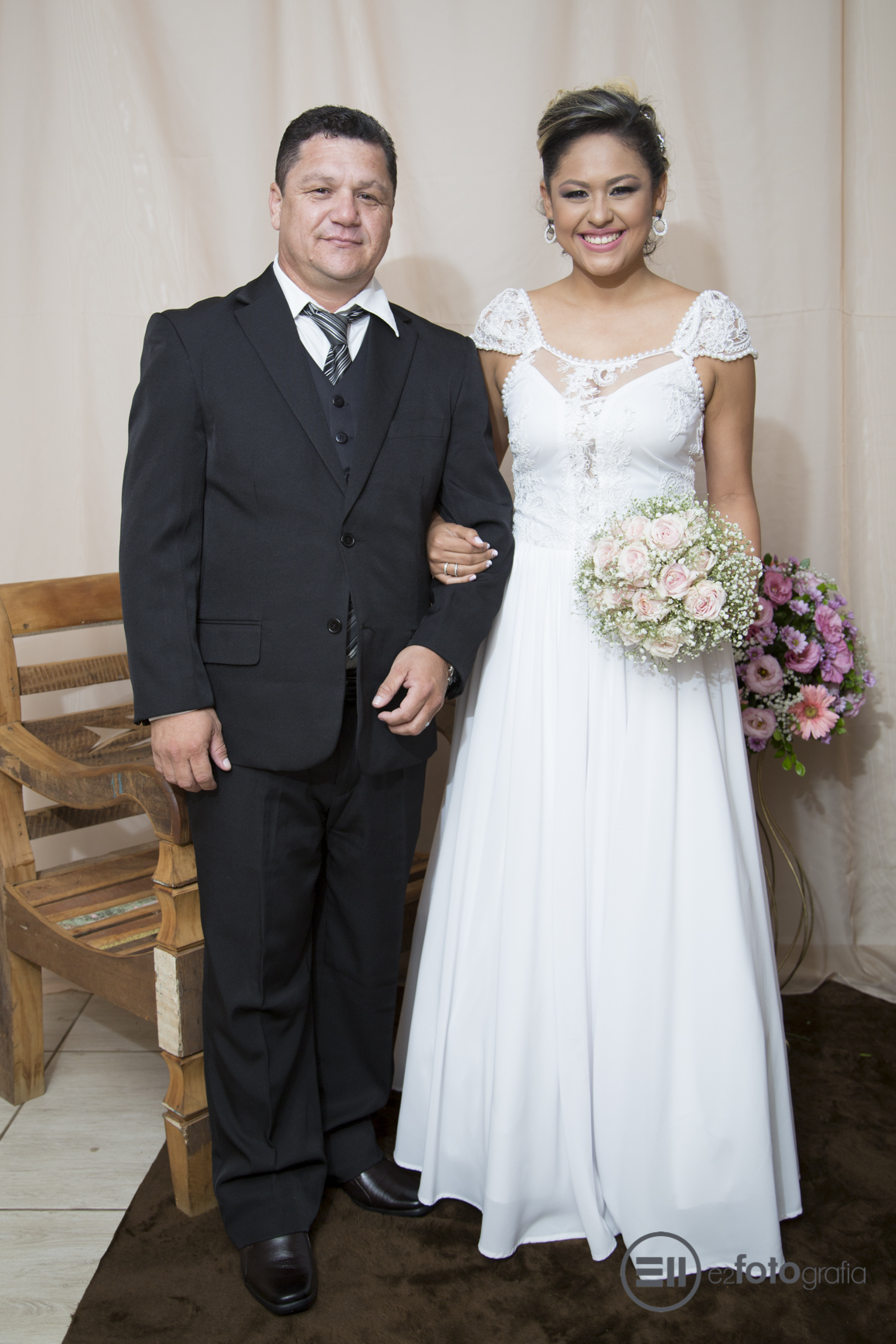 Pai e Noiva em cerimonia de casamento em porto velho