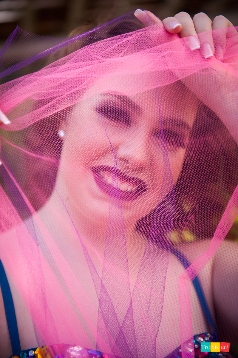 Fotografia de 15 anos com tule rosa