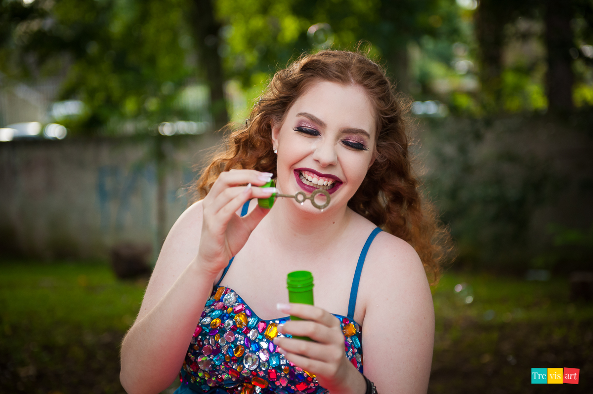 Fotos com bolhas de sabão para book de 15 anos