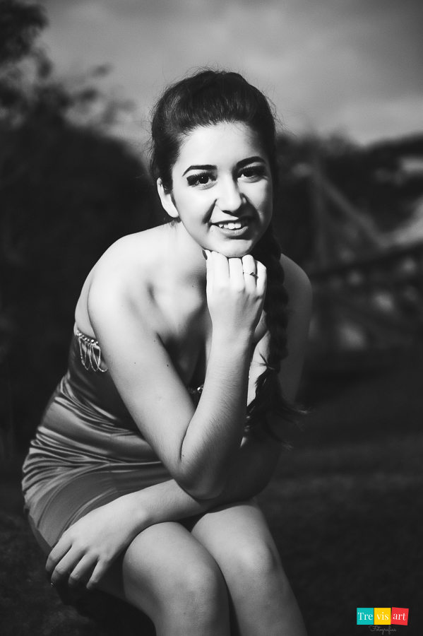 Fotografia de 15 anos em preto e branco 