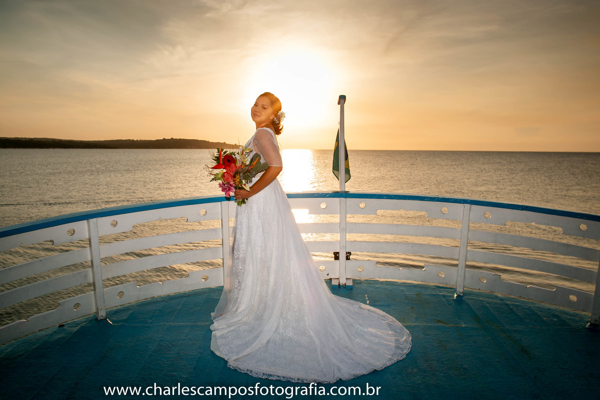 foto de noiva no por do sol