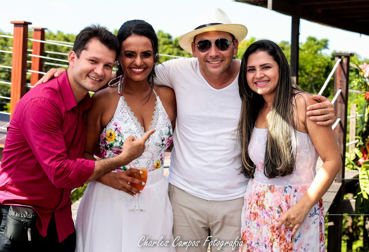 charles campos com sua esposa neide com o casal saulo e analice no seu casamento