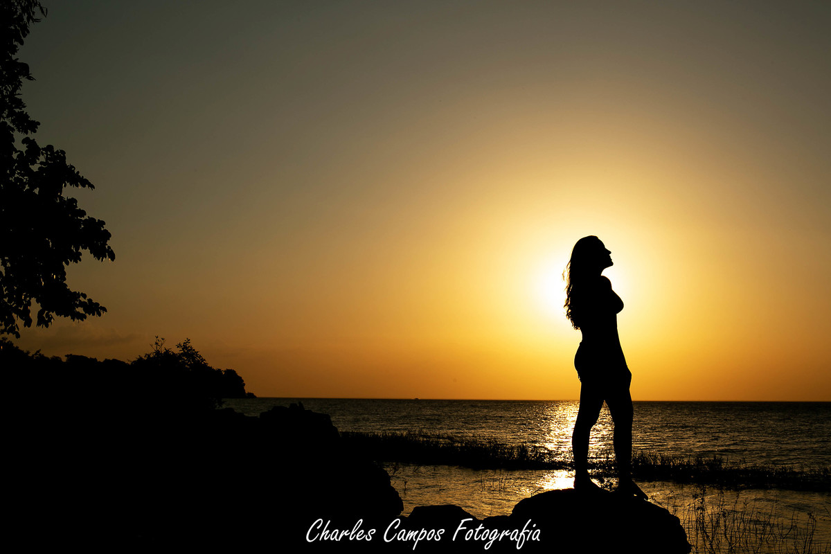 Foto de debutante ao por do sol
