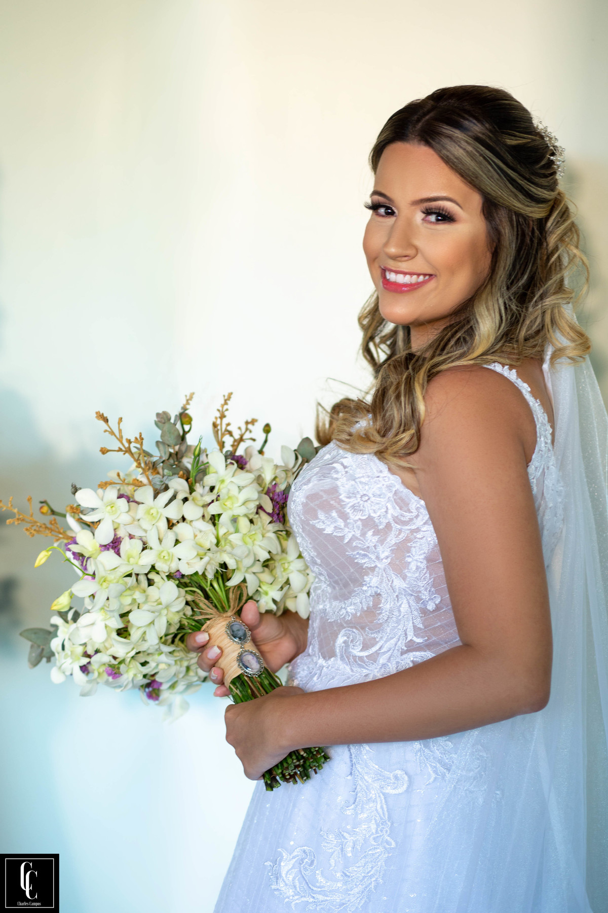 Retrato de noiva no Making of