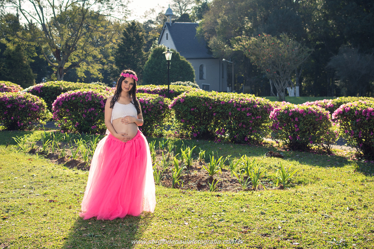 Ensaio gestante no Santuário Schoenstatt em Guarapuava, Paraná. Sérgio de Paula Fotografia