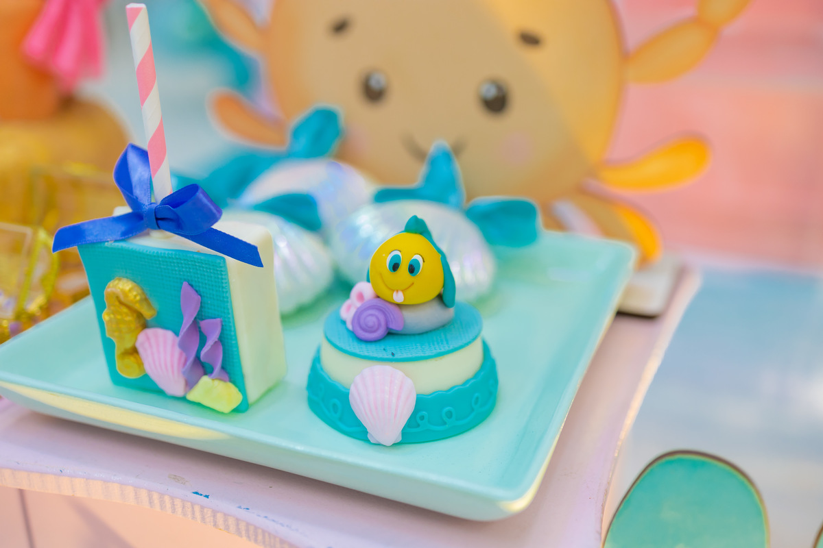 Buffet Zapteen Bauru, fotografia infantil bauru, fotógrafo infantil bauru, doces personalizados a pequena sereia, Buffet Zappteen Bauru