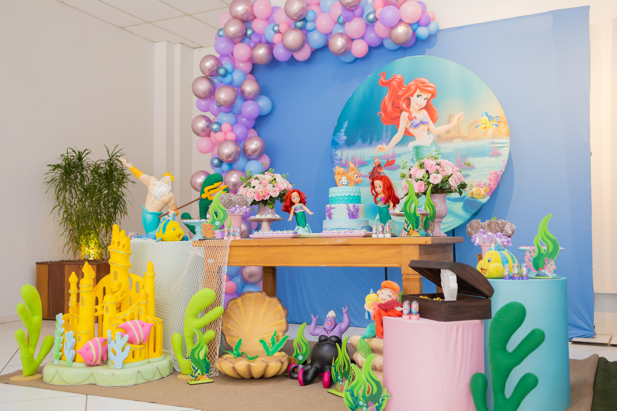 Buffet Zappteen Bauru, fotógrafo infantil Bauru, fotografia festa infantil Bauru, decoração A pequena sereia