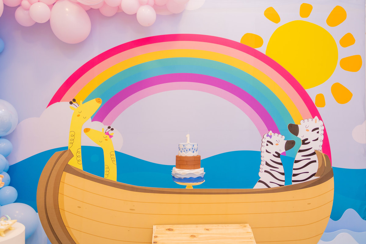 aniversário infantil evangélico, aniversário infantil tema arca de noé, decoração Arca de Noé, buffet kolore bauru, fotografo infantil em bauru