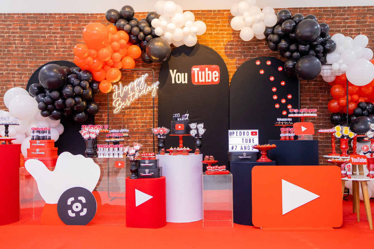 aniversário infantil tema youtube, buffet zappteen bauru, fotografo em bauru, fotografo infantil bauru, doces personalizados tema youtube