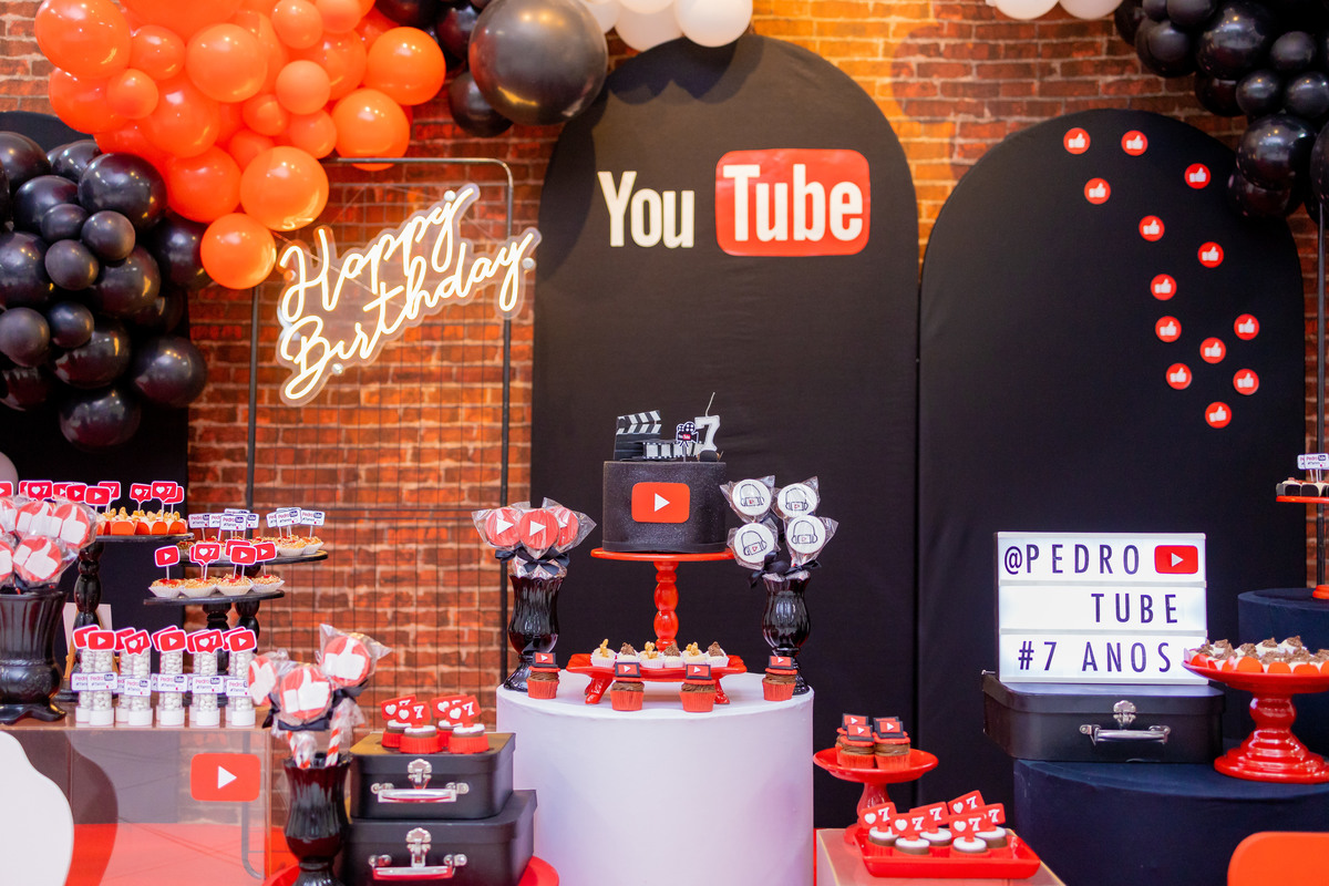 aniversário infantil tema youtube, buffet zappteen bauru, fotografo em bauru, fotografo infantil bauru, doces personalizados tema youtube