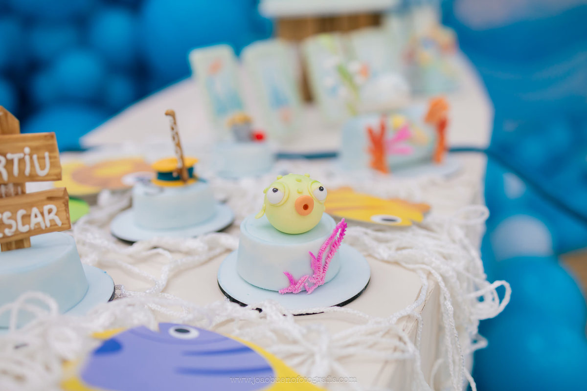 aniversário infantil tema pesca, aniversário tema pescador, decoradora em bauru, fotografo infantil em bauru, buffet zappteen, doces personalizados tema pescador