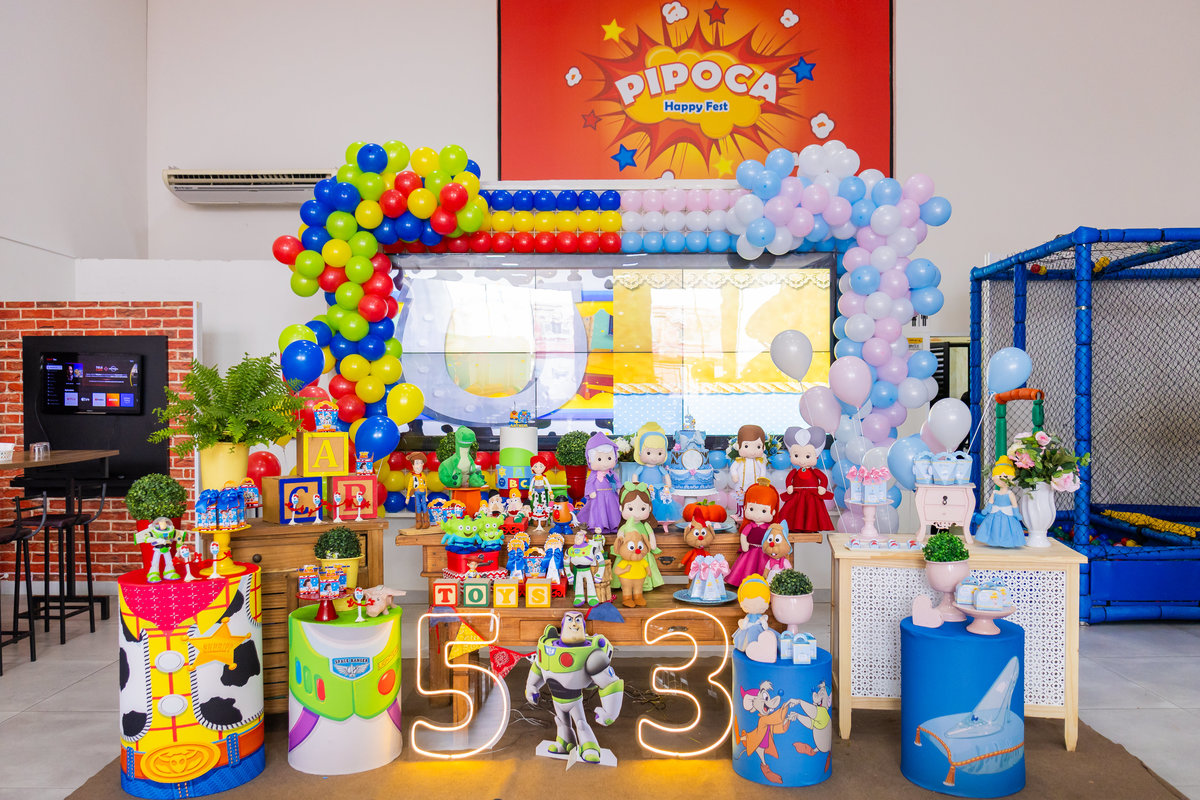 Buffet pipoca 2 bauru, fotografo infantil bauru, festa de irmãos, festa toy story, festa cinderela