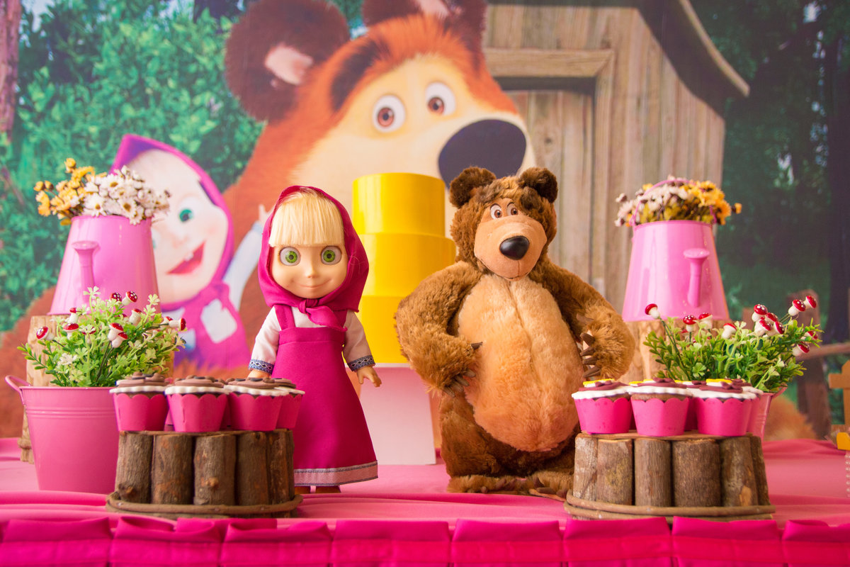 Itens de decoração Masha e o Urso