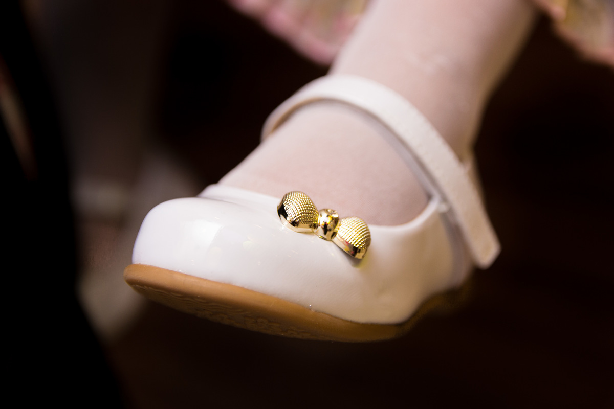 Detalhes do sapato da Aniversariante