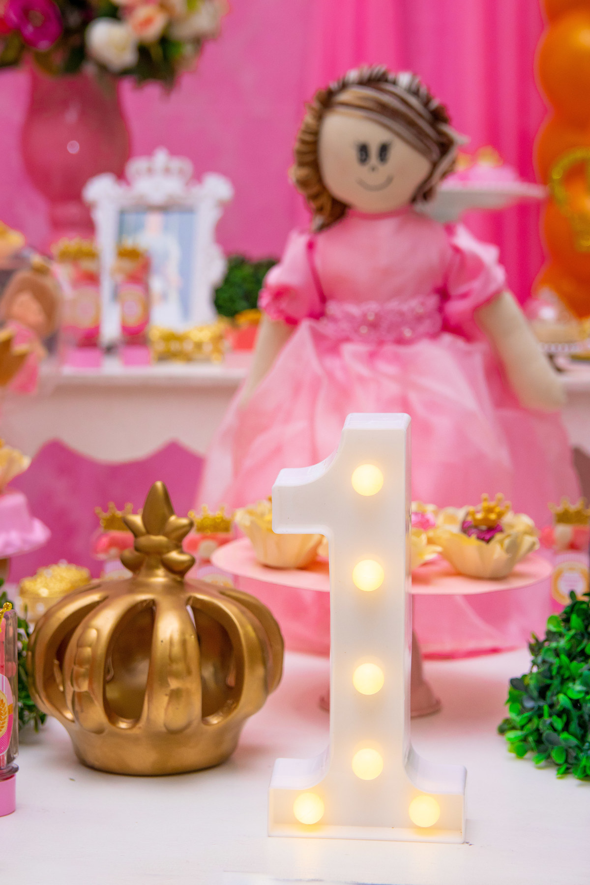 Luminária de 1 ano de decoração em aniversário