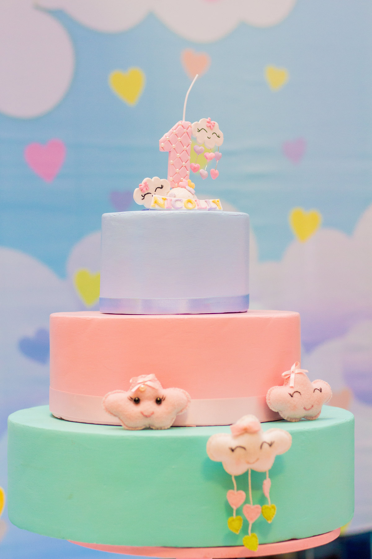 Bolo fake chuva de amor